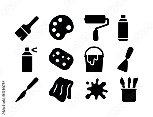 Painter's Tools Icons. Painter