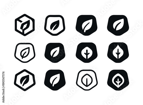 Eco-Tech Icon Set. customizable eco-friendly tech products. Icon