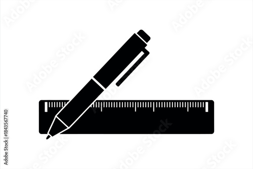Pen and Ruler Stationery Icon