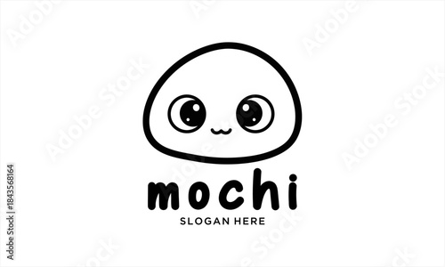Cute Mochi Character Logo Design.