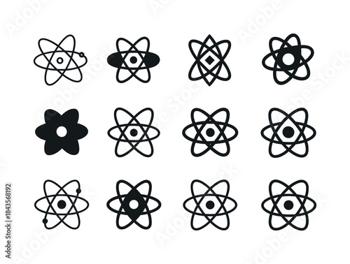 Orbit Logo Variations. Orbit. Icon set. Set Logo of Orbit: atomi