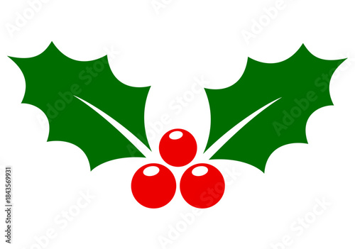 Holly berry icons set vector with Christmas logos, festive holly berries, leaves, and decorative elements for holiday design, Xmas branding, cards, and seasonal projects.