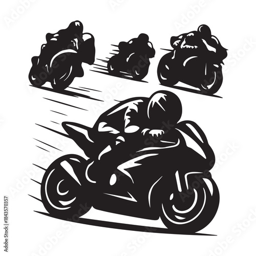 Motorcycle Racing Silhouette Vector