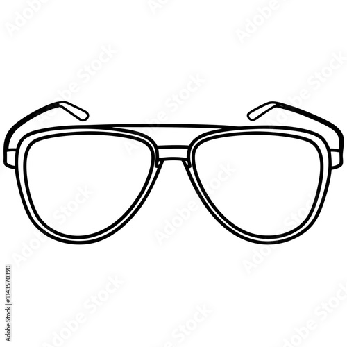 Sunglasses nose pad line art vector
