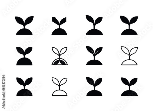 Small Business Logo Set. Small business growth and challenges. I