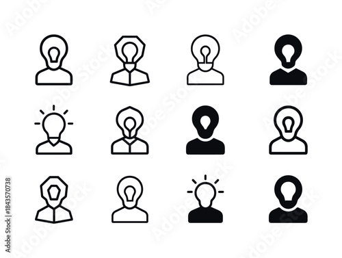 Employee Innovation Icons. employee-driven innovation. Icon set.