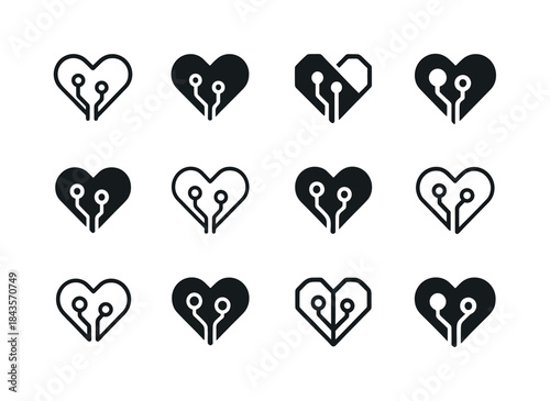 Empathetic Circuit Hearts. Empathy for artificial beings. Icon s