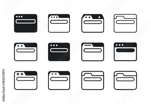 Diverse Browser Icons. Internet Browser Tabs. Icon set. Set Logo