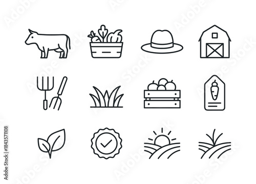 Farm-to-Table Icons. A close-up of a perfectly cooked steak with