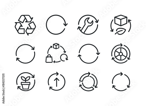 Circular Design Icons. Circular Design. Line icon set of circula