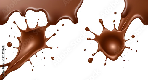 melted chocolate splash luxury background, chocolate liquid splash illustration design, creamy cocoa splash texture, flowing chocolate sauce backdrop, dark chocolate liquid art background, realistic m