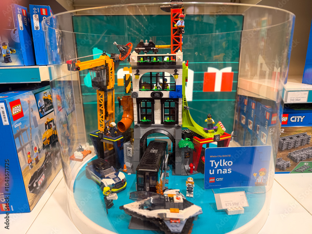 Naklejka premium Colorful LEGO city set display