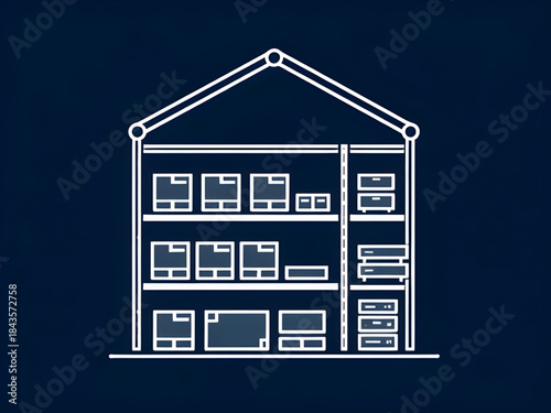 warehouse icon solid style, warehouse storage building icon, logistics supply warehouse symbol, industrial depot warehouse illustration, shipping storage center icon, inventory logistics warehouse ico