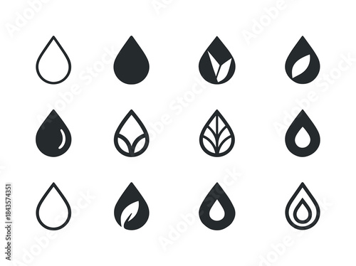 Dew Icon Set. Dew. Icon set. Set Logo of dew: morning moisture s