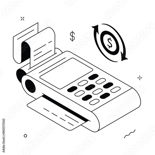 Isometric POS machine for card transactions and contactless payments