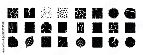 Abstract geometric shapes and natural texture silhouettes collec