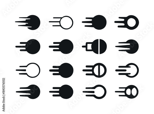 Interstellar Mission Logos. Interstellar missions. Icon set. Set