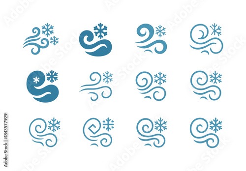 Chilly Breeze Icons. Chilly Morning Breeze. Icon set. Set Logo o