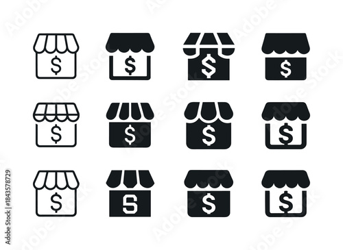 Online Entrepreneur Icons. Online entrepreneurship. Icon set. Se