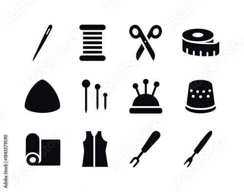 Tailor's Toolkit Icons. Tailor