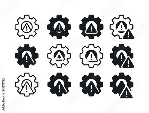 Unsafe Equipment Logos. Unsafe Equipment. Icon set. Set Logo of