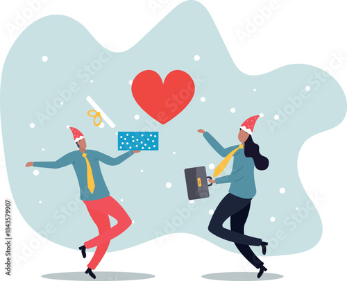 A man gives his heart to his beloved. Valentine's Day concept.