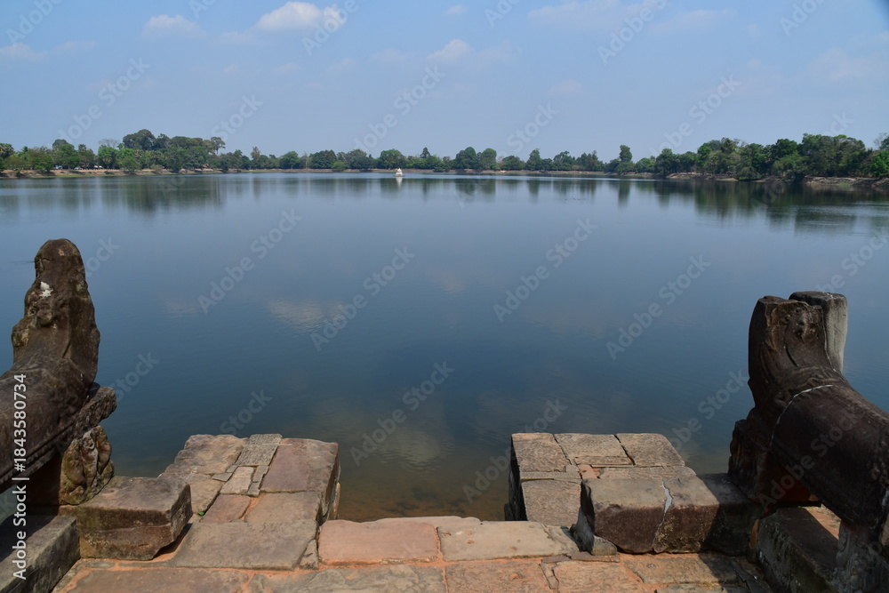 Naklejka premium カンボジア シェムリアップ遺跡群 スラ・スラン