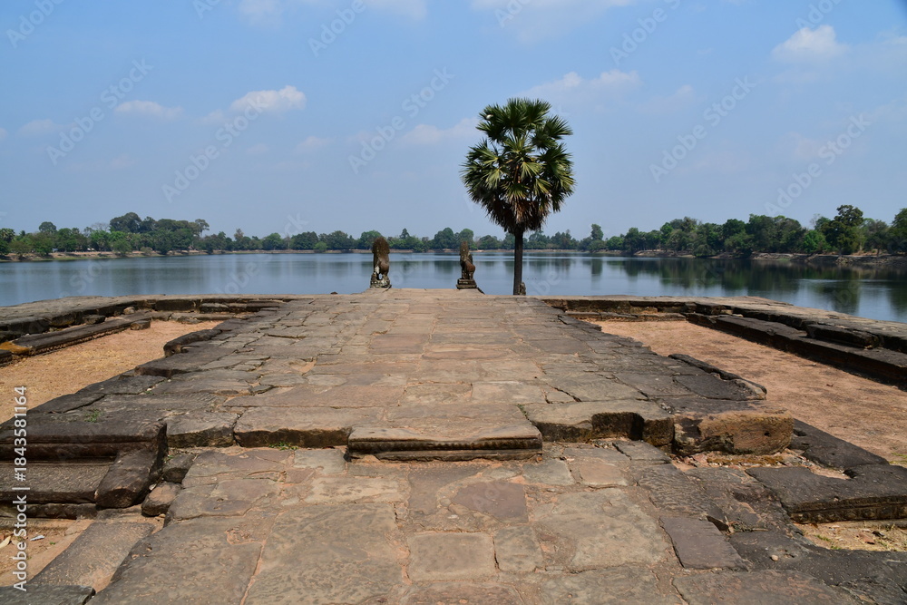 Naklejka premium カンボジア シェムリアップ遺跡群 スラ・スラン