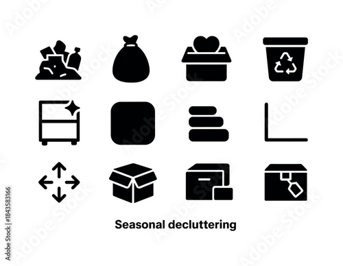 Seasonal Decluttering Icons. Seasonal Decluttering. Solid icon s