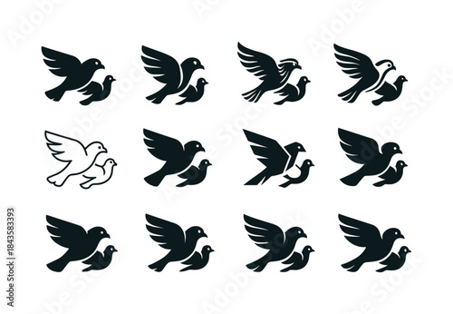 Wildlife Chase Logos. Wildlife Chasing. Icon set. Set Logo of Wi