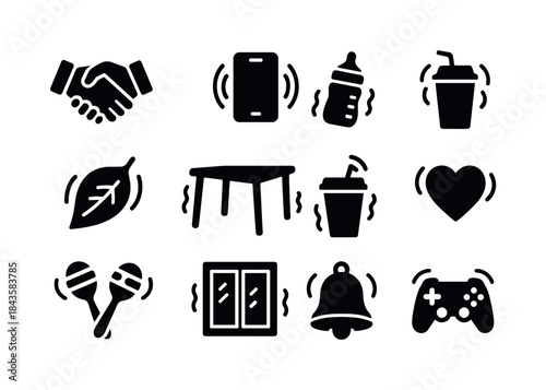 Shaking Icon Set. Shaking. Solid icon set of Shaking: shaking ha