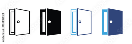 Door icon set. entrance symbol. entryway room icon. vector illustration 