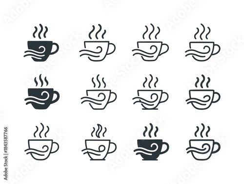 Chilly Breeze Logo Set. Chilly morning breeze. Icon set. Set Log