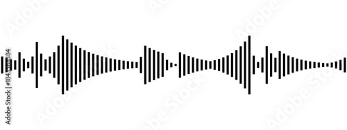 Minimal Audio Waveform Sound Visualization Isolated on White Background