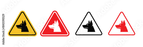 No dog symbol. dog warning sign. caution dog. pet danger, alert symbol. vector illustration 