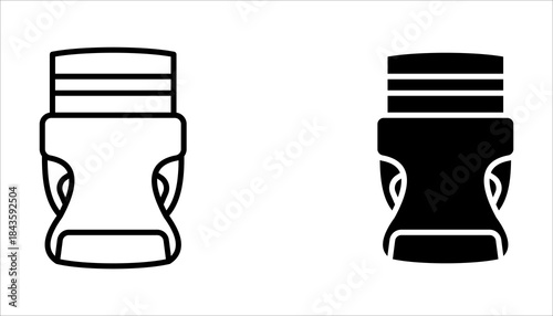 Buckle icon set, on white background.