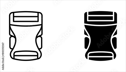 Buckle icon set, on white background.