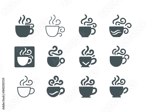 Chilly Breeze Logo Set. Chilly morning breeze. Icon set. Set Log