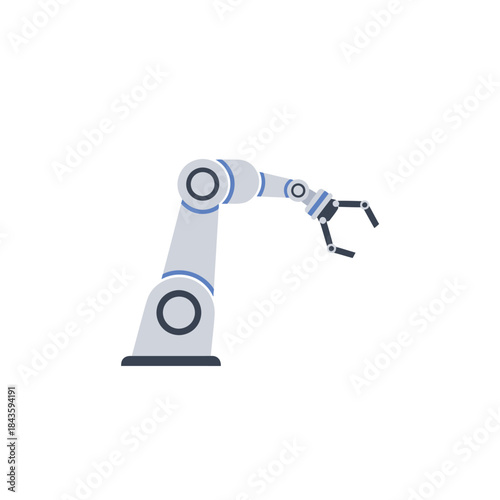 Industrial robotic arm in a factory setting