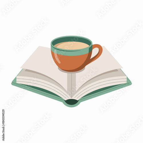 An inviting scene showcasing an open book resting beneath a warm coffee cup, embodying a cozy atmosphere perfect for reading and enjoying quiet moments of reflection.