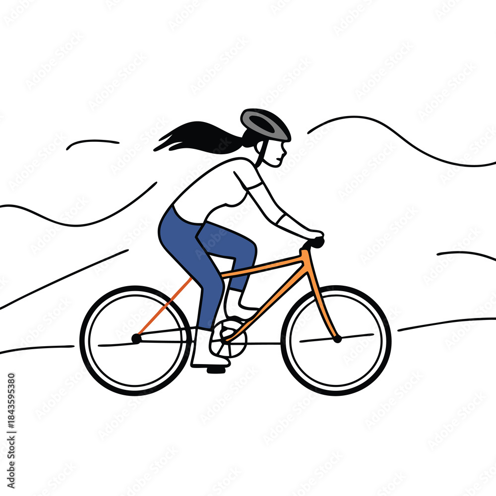 Obraz premium silhouette of a woman riding bicycle