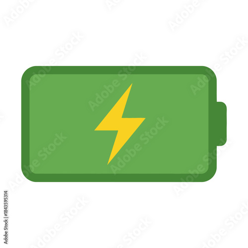 Full battery icon with green color and yellow lightning bolt