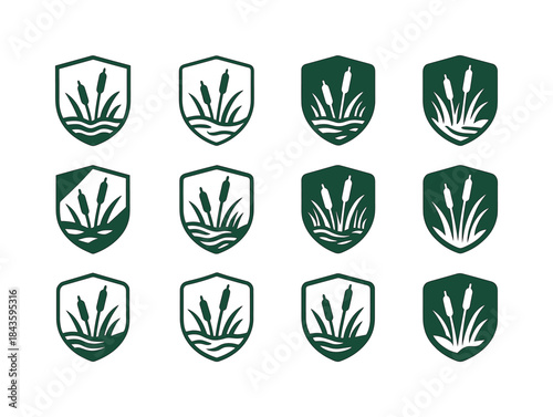 Wetlands Protection Logos. preserving wetlands. Icon set. Set Lo