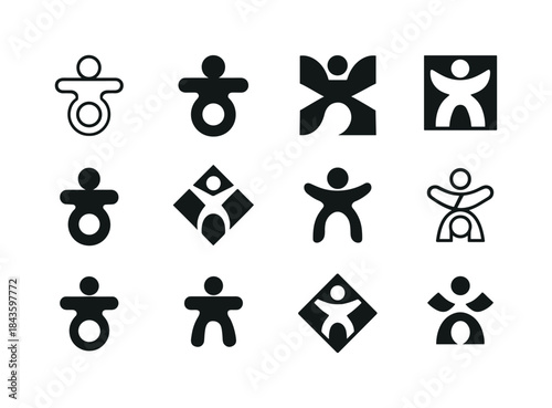 Inclusive Design Icons. Inclusive Design. Icon set. Set Logo of