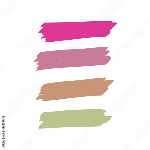 Colorful handdrawn brush strokes collection