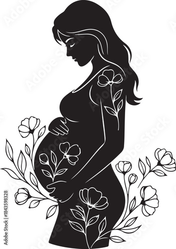 Floral Pregnancy Silhouette – Celebration of Motherhood
Expecting Mother with Flowers – Elegant Maternity Art
Motherhood Bloom – Pregnant Woman Floral Silhouette