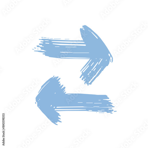 Blue handdrawn brush arrows left right