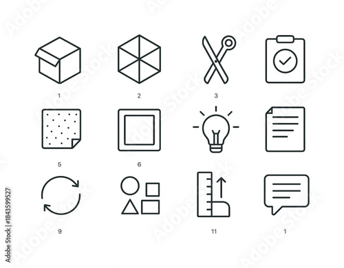 Sustainability Icon Set. Prototyping for Sustainability. Line ic