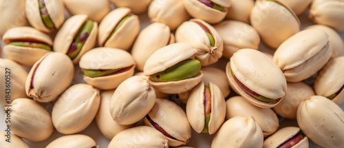 Pistachio nuts in shells healthy snack natural food close up view organic product nutritious green interior culinary ingredient