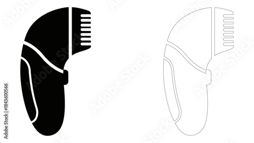 Beard styler device for styling and maintaining beard length, isolated vector illustration of grooming tool, clean desig